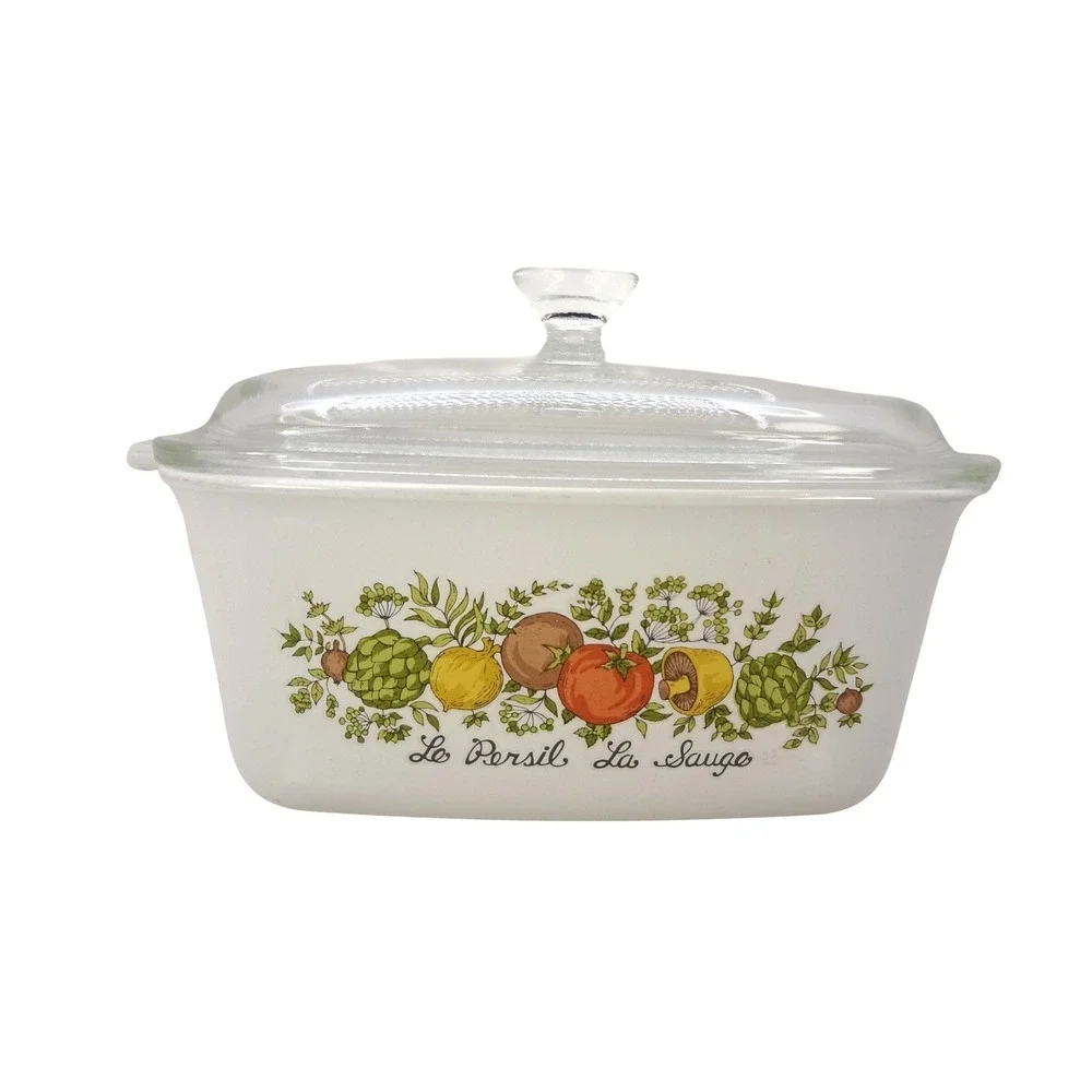 Vintage‎ Corning Ware Spice of Life P-4-B Casserole Dish with Pyrex Lid P-4-C
